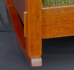Detail large tenon on front leg. 